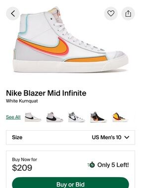 Nike White High-Top Sneakers with Orange, Red and Teal Accents